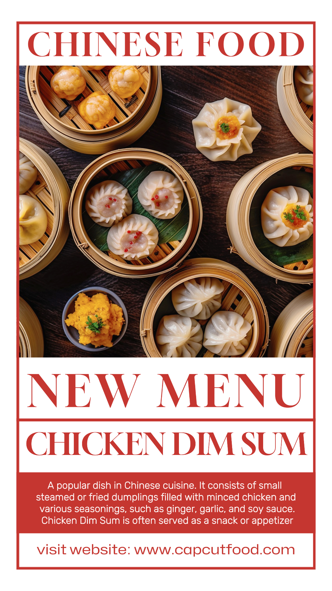 Comida china Nuevo menú Historia de Instagram