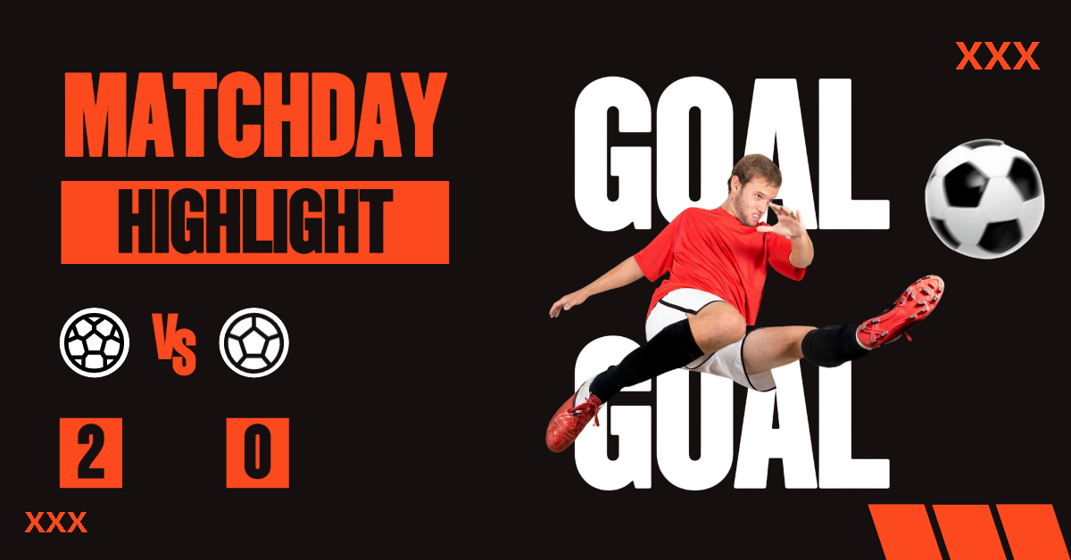 Destacar día de partido Anuncios de Facebook Negro y rojo