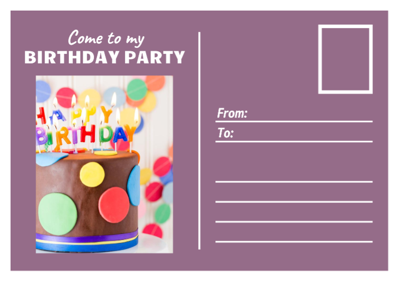 Kartu Pos non pemasaran Pesta ulang tahun