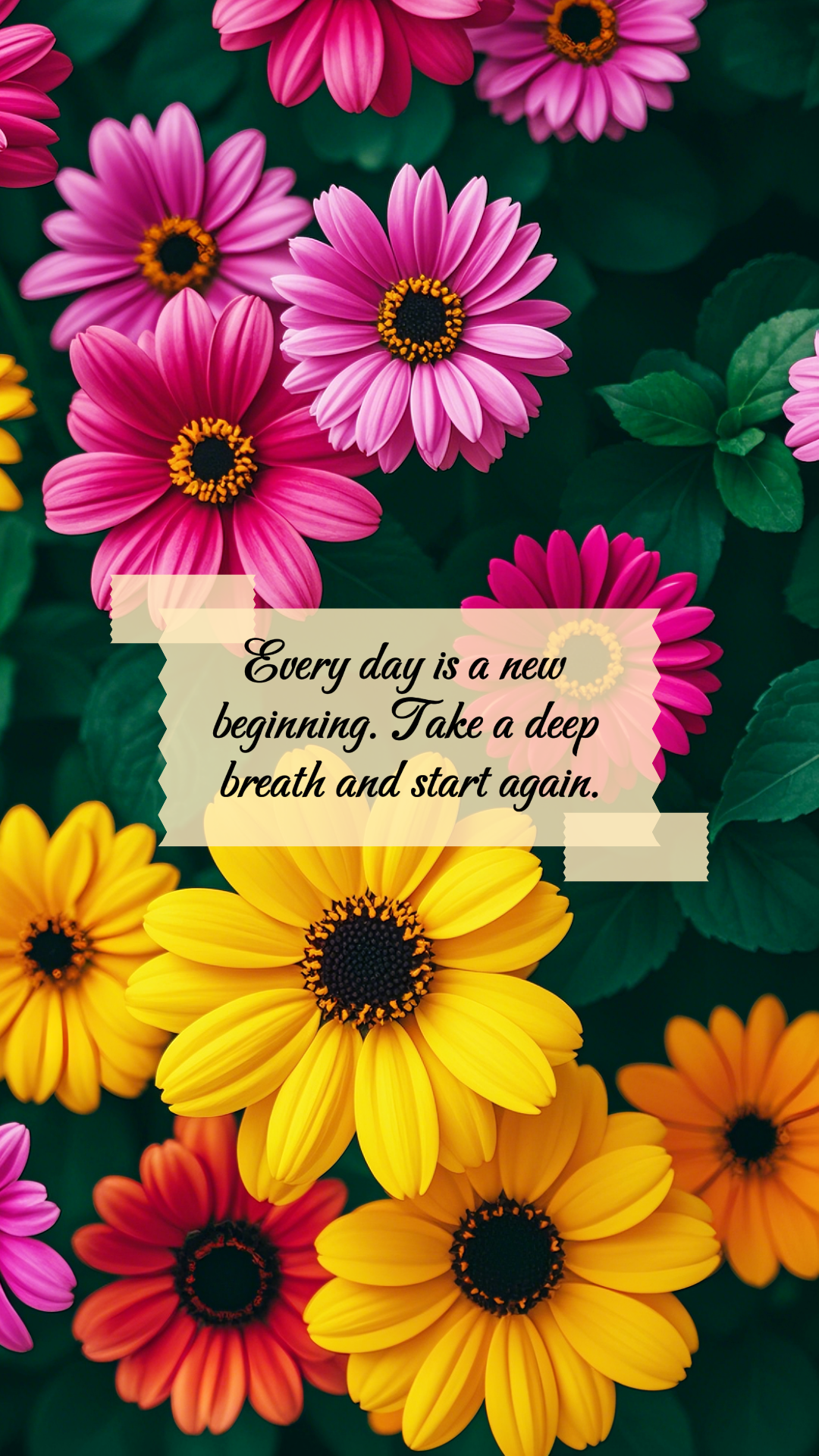 Wallpaper - Creative poster Flowers with a quote