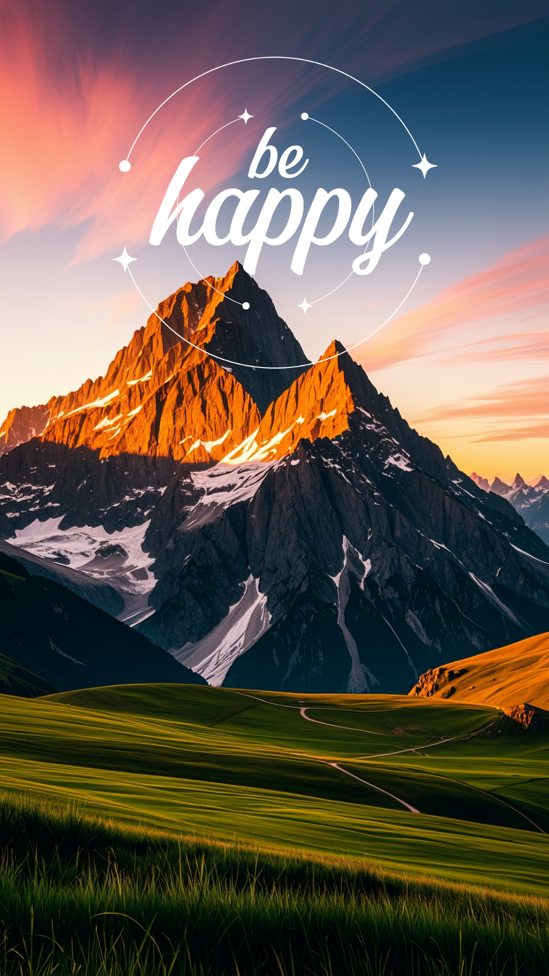 Wallpaper - Kreatives Poster - sei glücklich