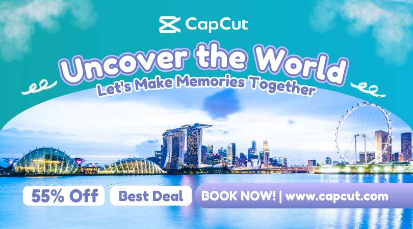 Industri Perjalanan dan Pariwisata Iklan Facebook Posting Promosi Penjualan Bisnis Liburan Teal Blue Bright