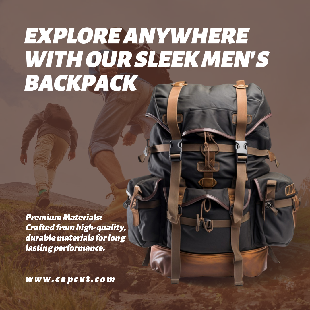 Facebook ads clothing marketing poster men's backpack
