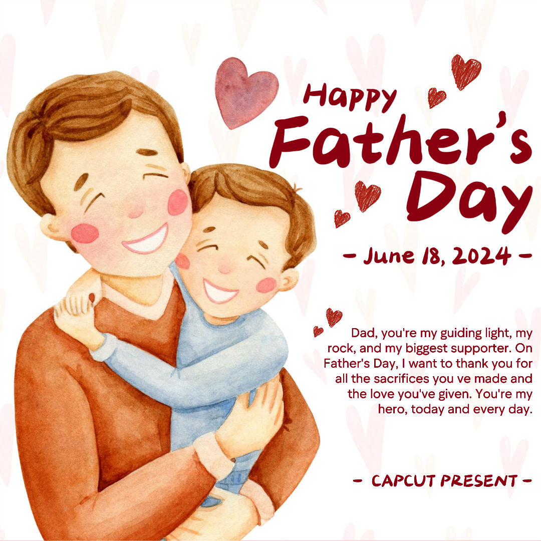 Cartel creativo del día del padre Tarjeta de felicitación Publico de redes sociales Color del agua