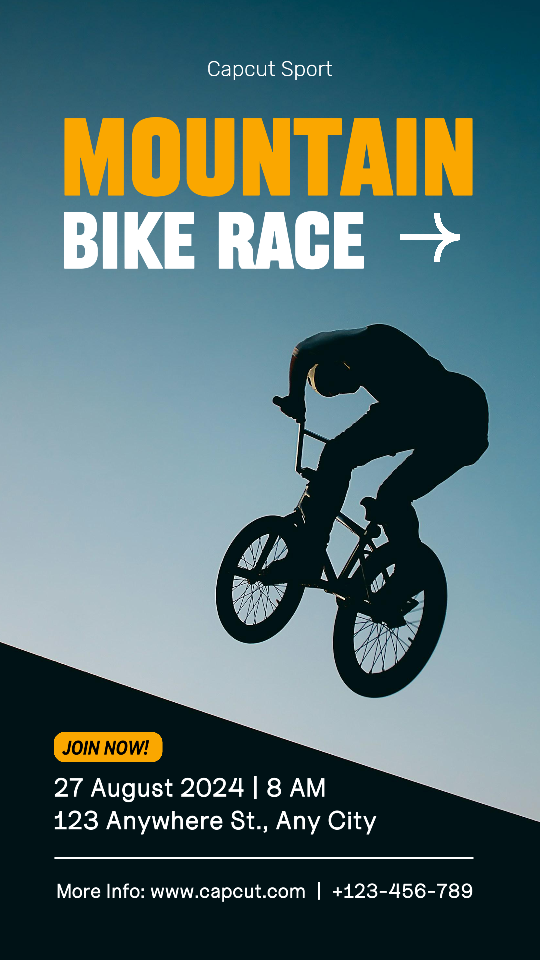 Sports et Match Cyclisme Course de VTT Instagram Story Bleu Orange