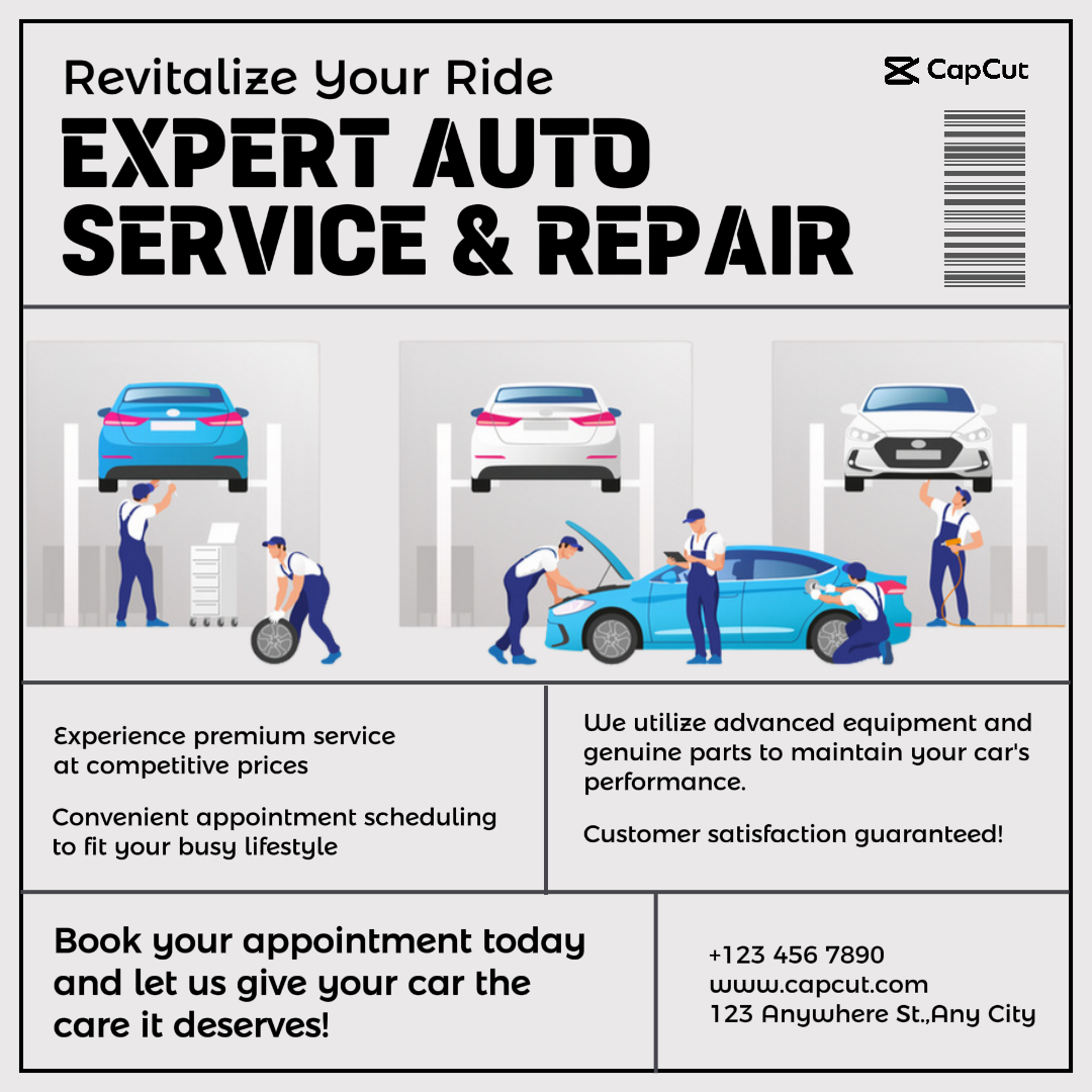 Cars - Marketing Poster Car Repair Instagram Post Grey 