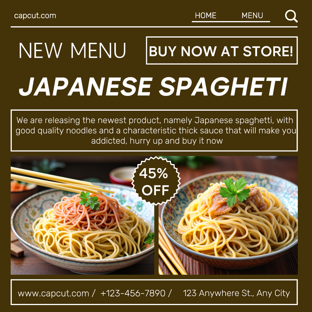 Promotion de vente de sphagètes japonaises