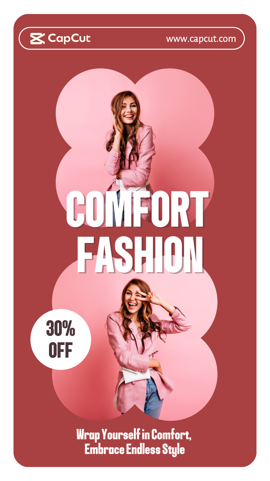 톤 온 톤 스타일 - 마케팅 포스터 의류 및 신발 레드