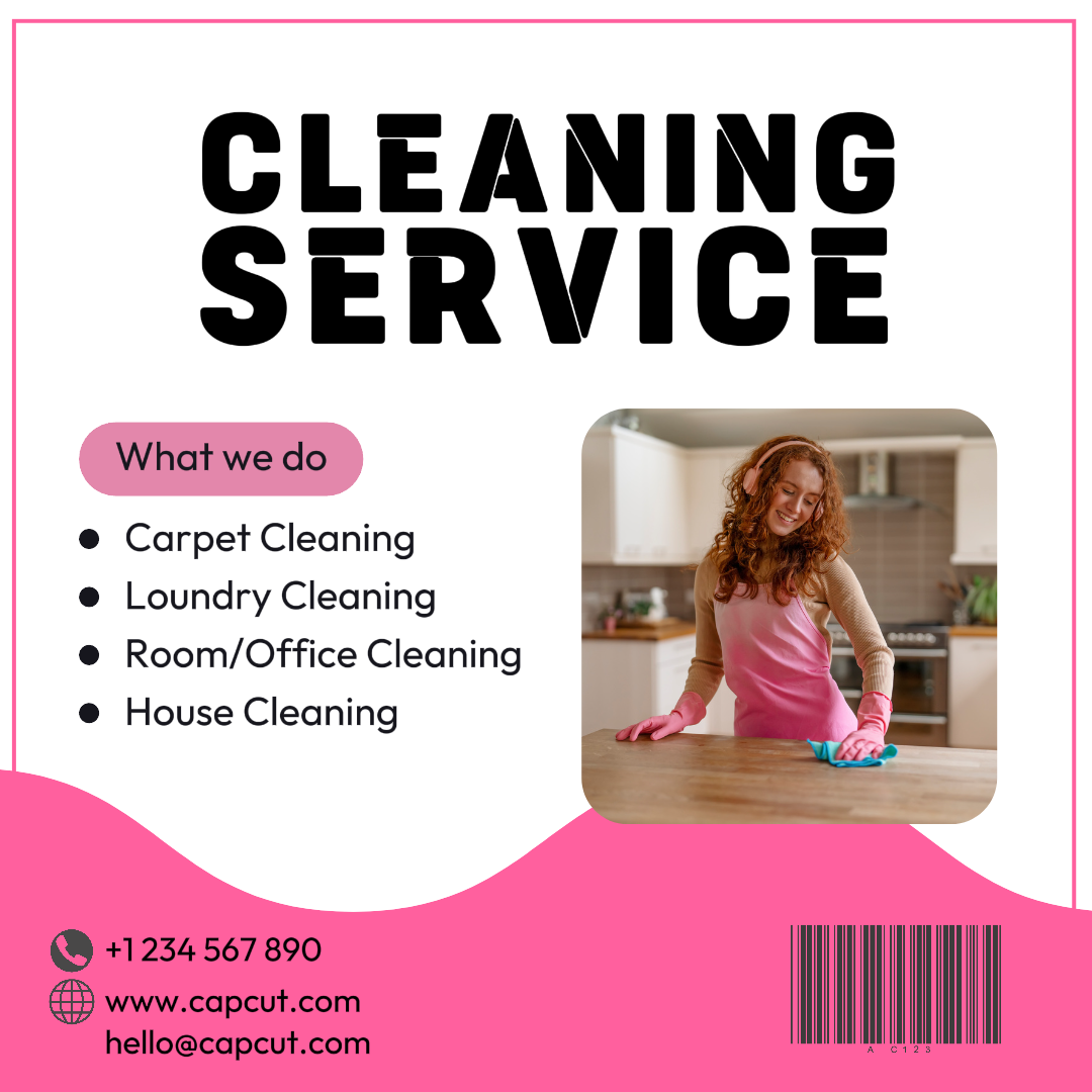 Serviço de limpeza Pink Design Instagram Post