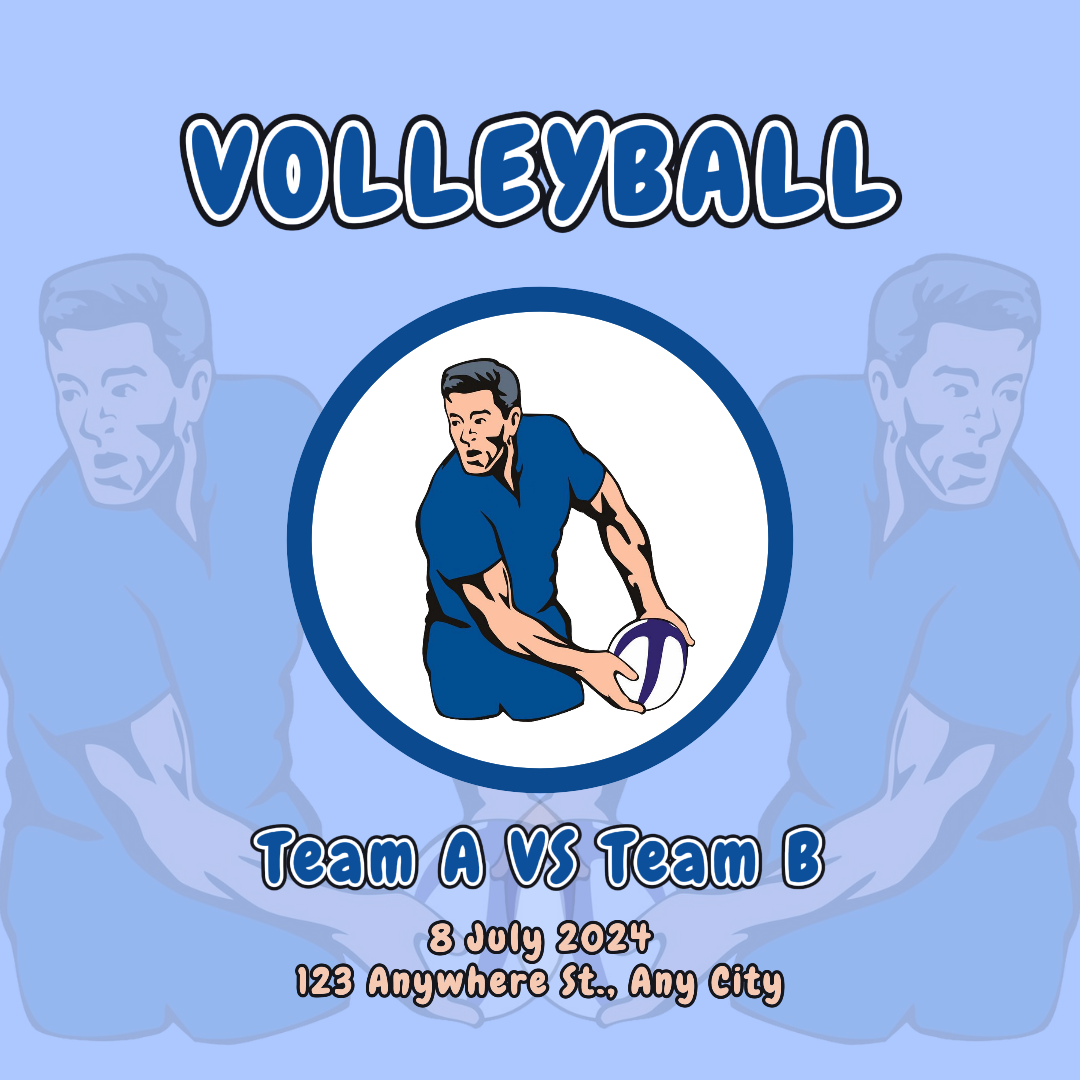 Esportes e Partida Evento de atletismo Pôster criativo Instagram Post Blue Tema