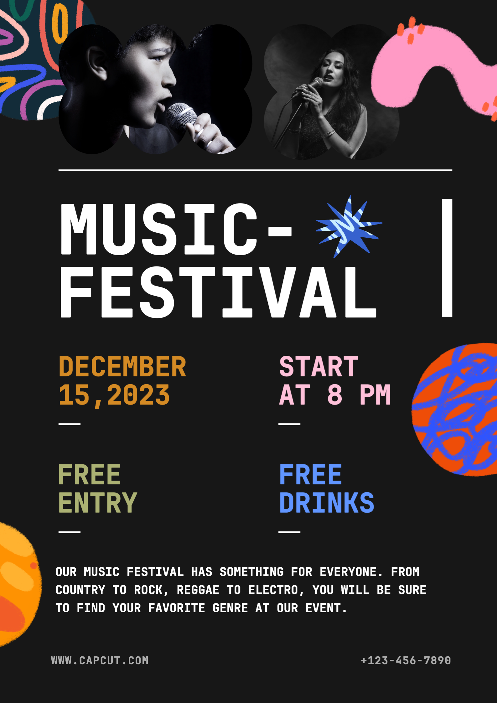 Non-Marketing Music Festival Dark Colorful