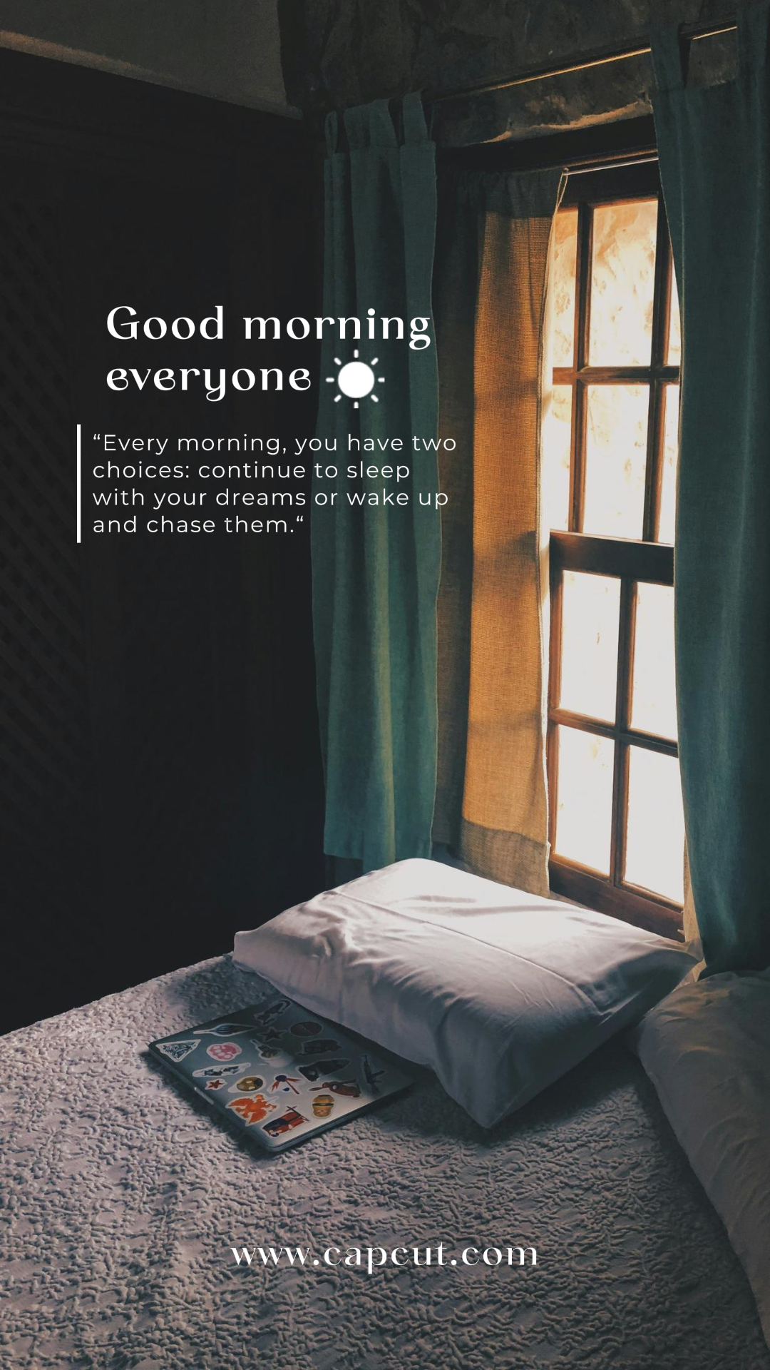 Tiktok Thumbnail Morgen Zitate minimalistisch