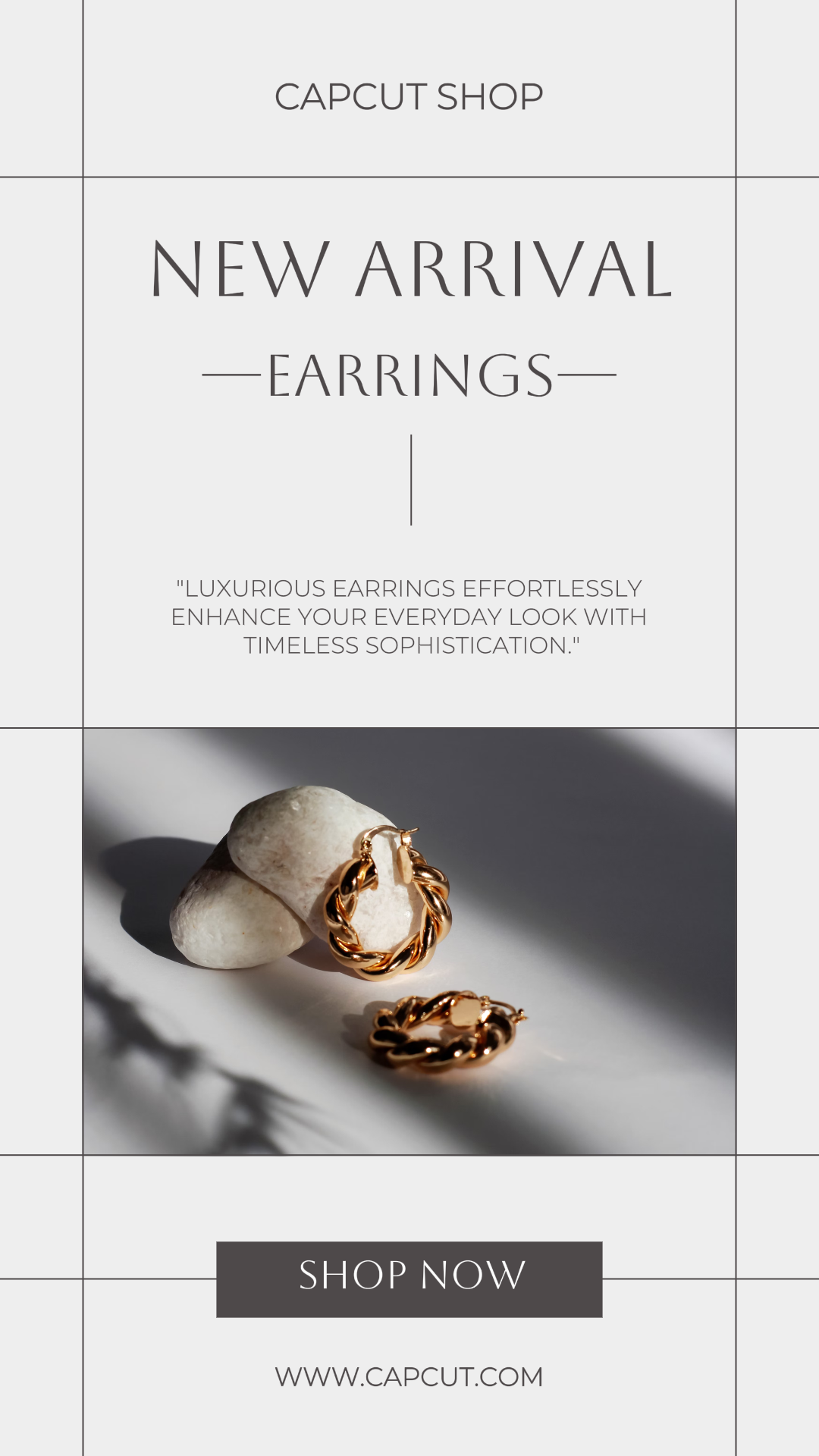 Marketing Jewelry General Promotion Instagram Story Earrings Grey