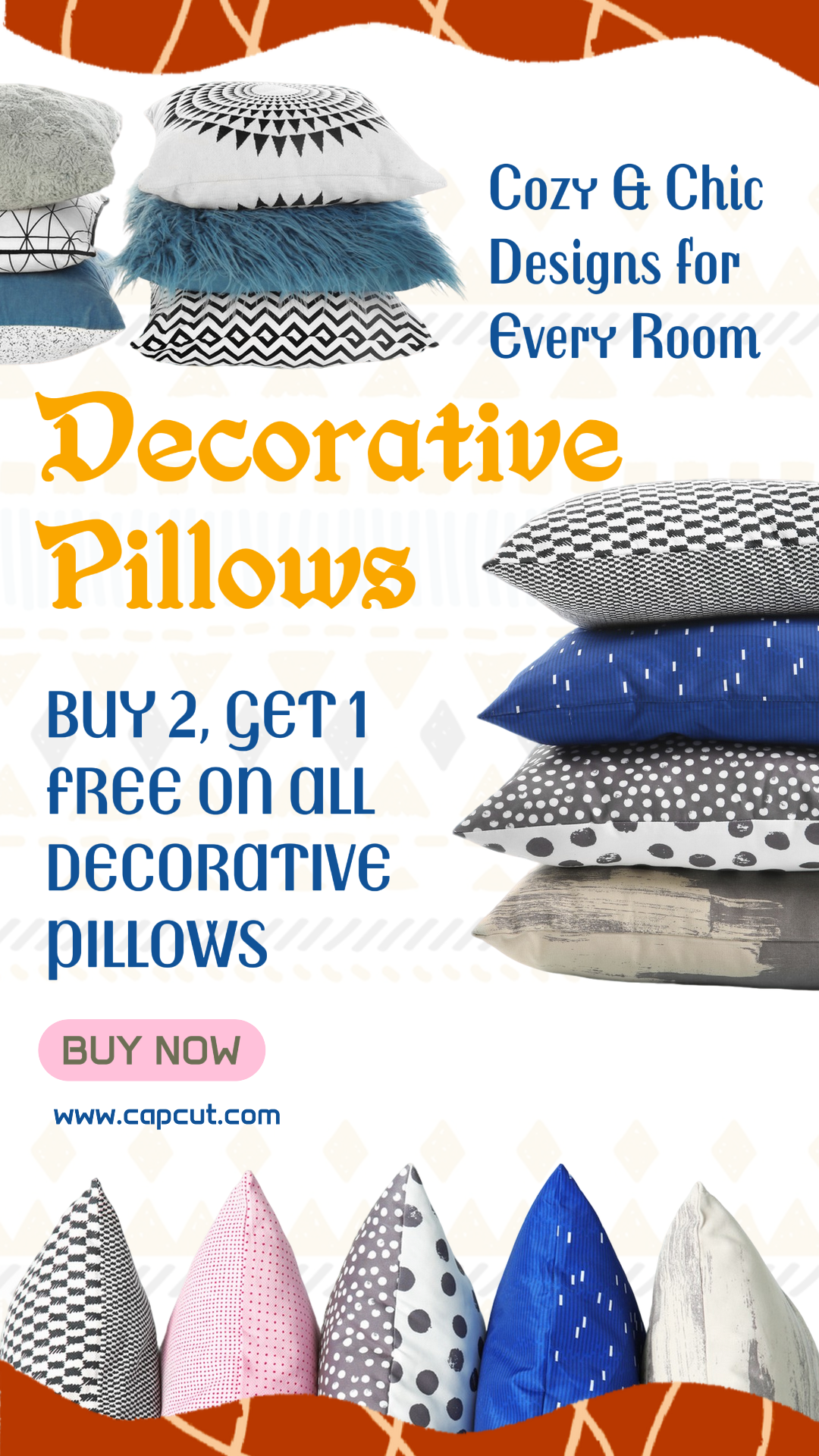 Accesorios para el hogar y muebles marketing póster almohadas promoción instagram historia