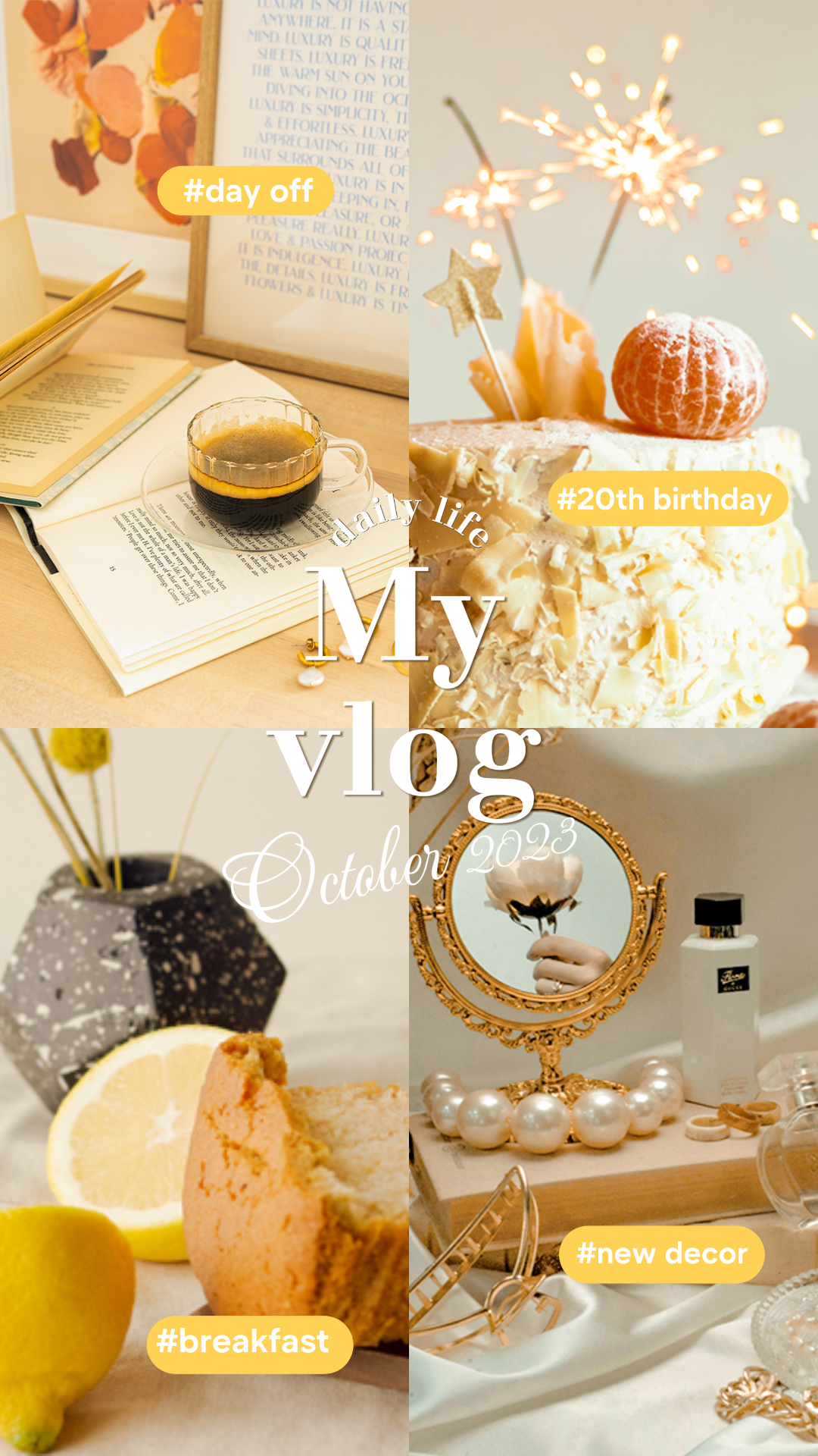 Vida Diaria Vlog de Cuatro Pantallas Youtube Miniatura 9: 16