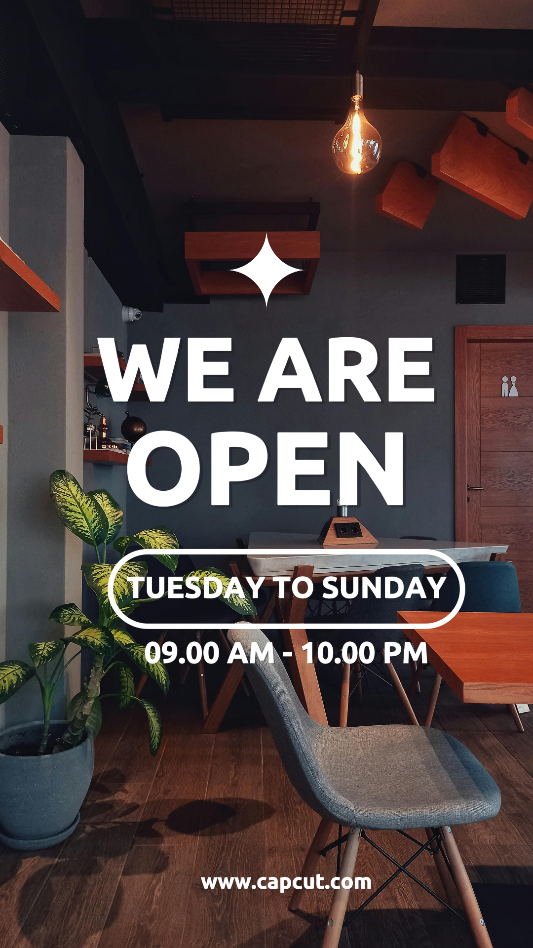 Geschäft und Büro offenes Café Instagram-Story 