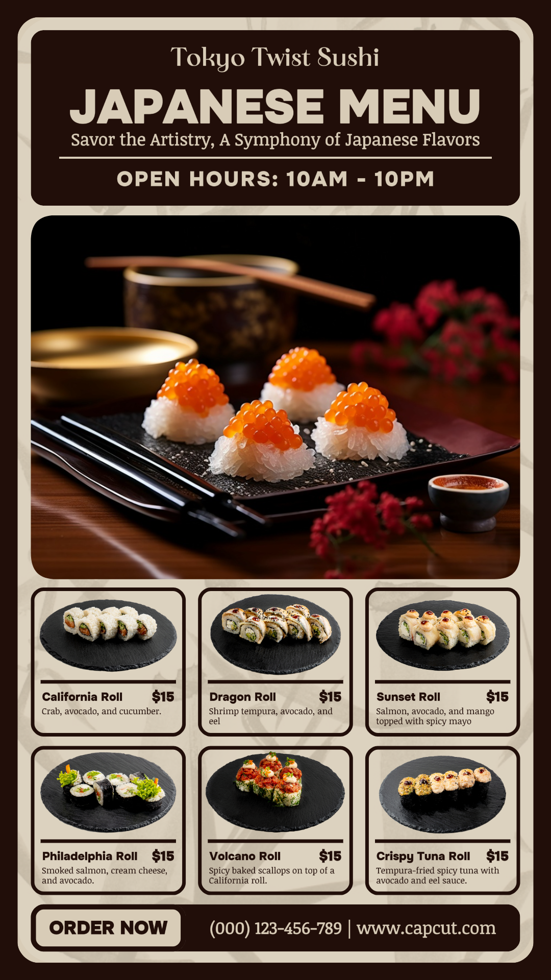 Menu Non-pemasaran Restoran Jepang