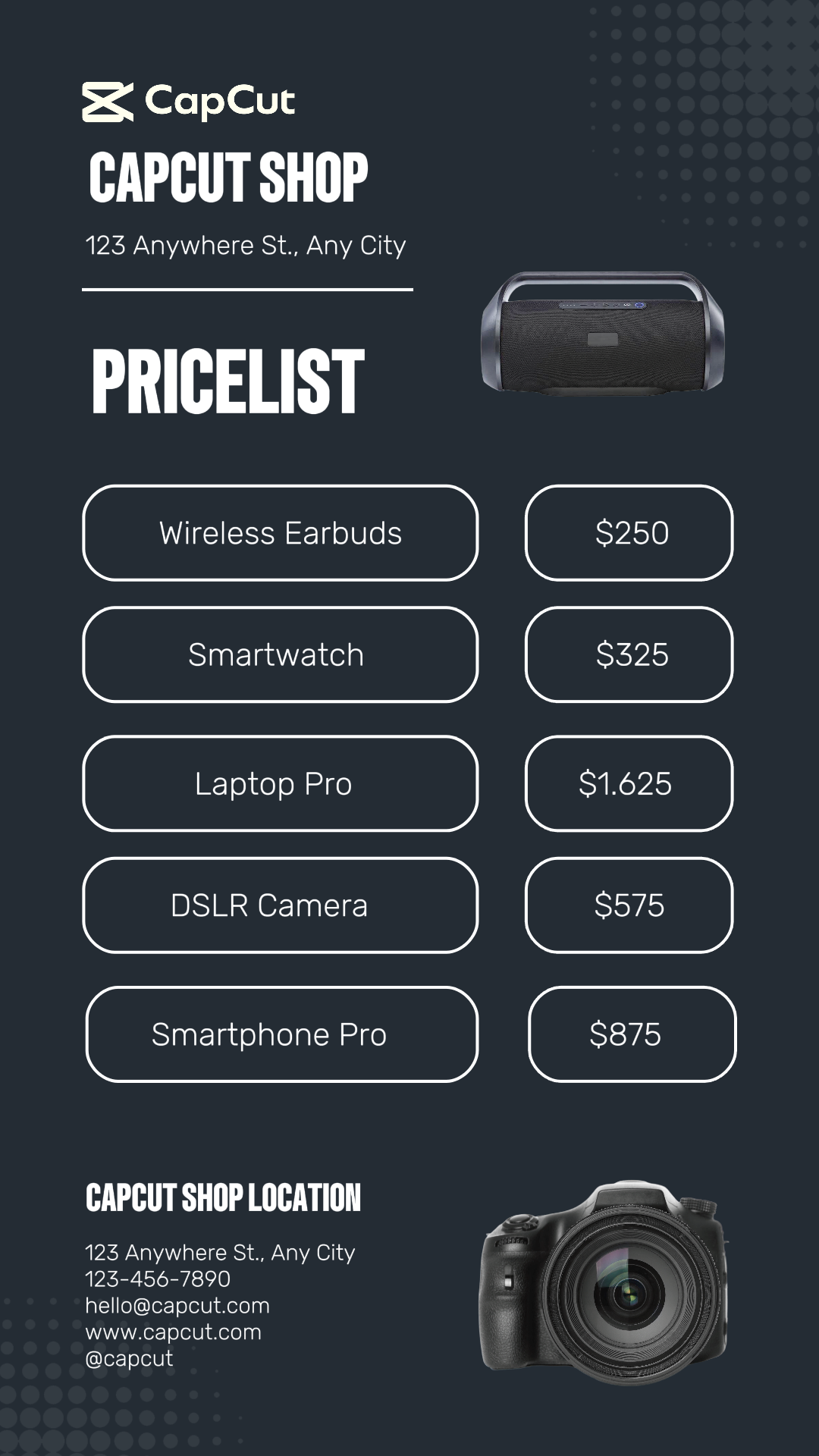 Electronic Pricelist Instagram Story