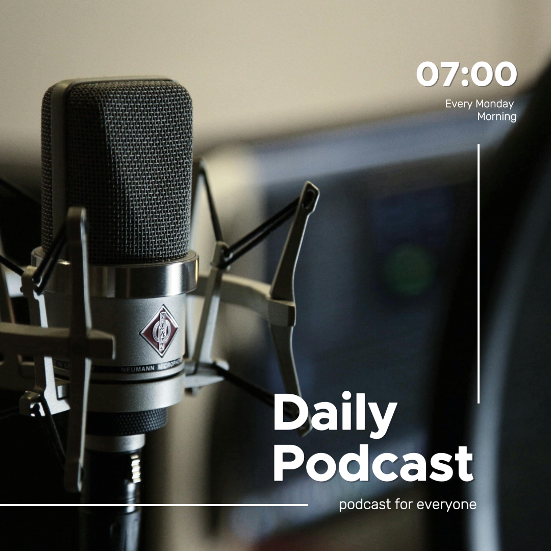 Entertainment podcast poster instagram post white