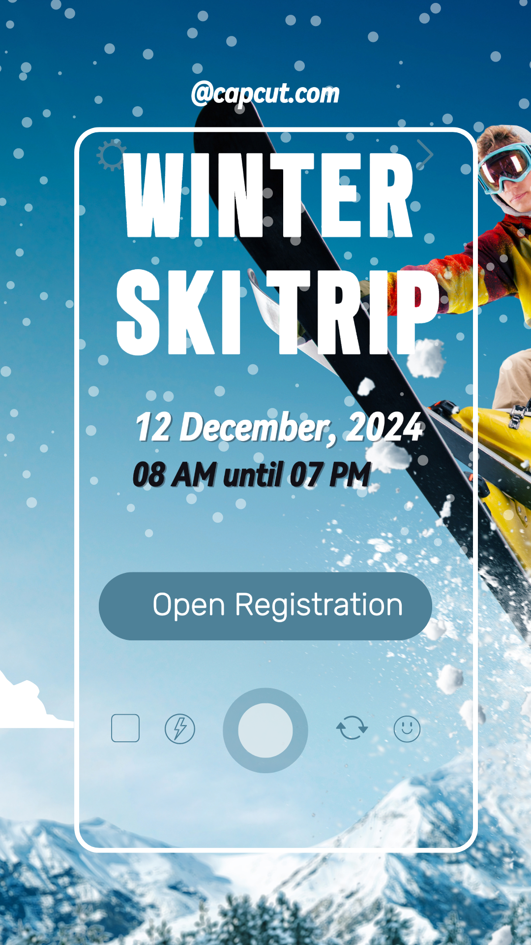 Reisen Winter Instagram Geschichte Ski