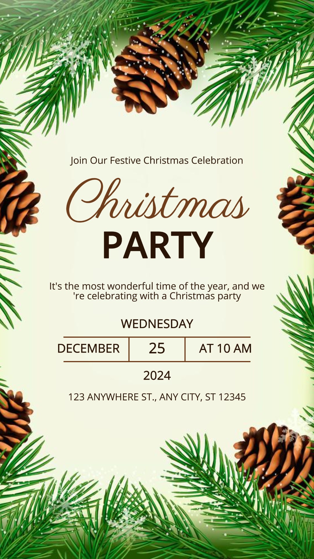 Invitación De Fiesta De Navidad Historia De Instagram