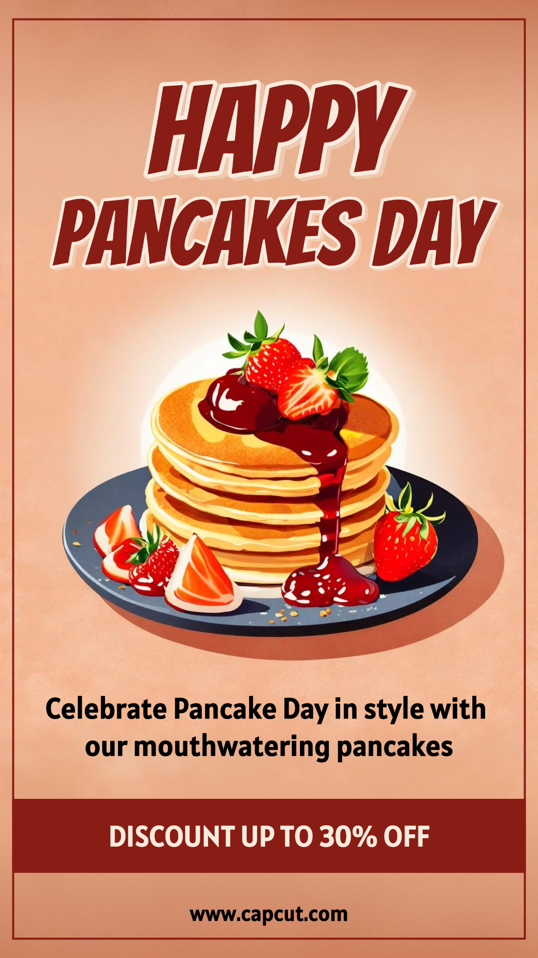 História Promocional do Instagram da Panqueca do Dia da Panqueca