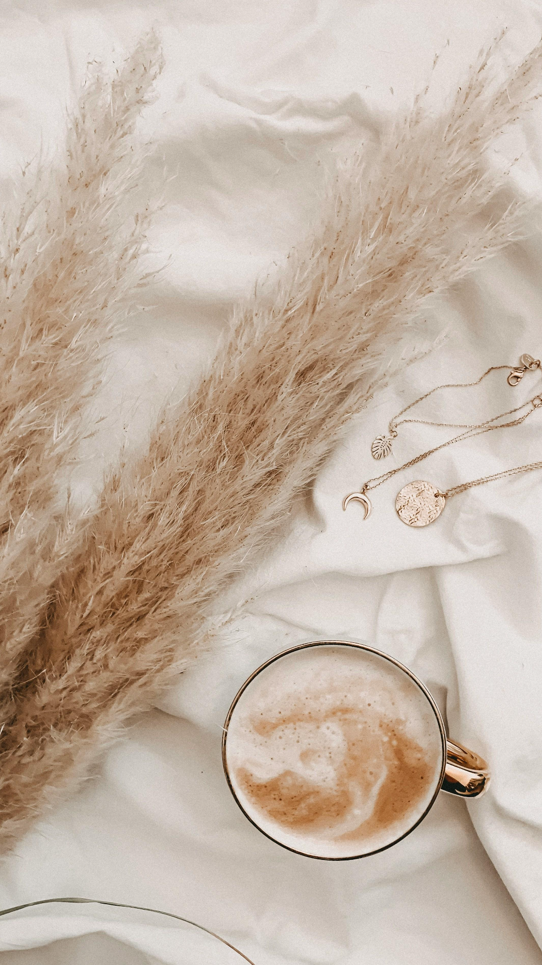 Wallpaper Aesthetic Coffee and Jewelry Display