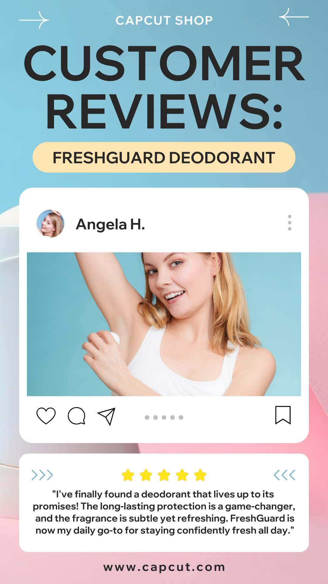 Personal Care Deodorant Display Twitter Post Customer Reviews Instagram Post Pastel Colors Style