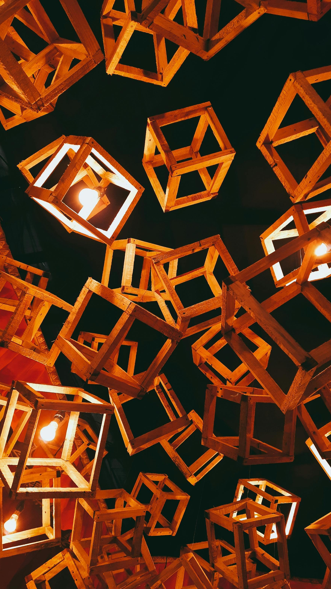 Papel de parede - Poster criativo Arte abstrata vermelha e amarela