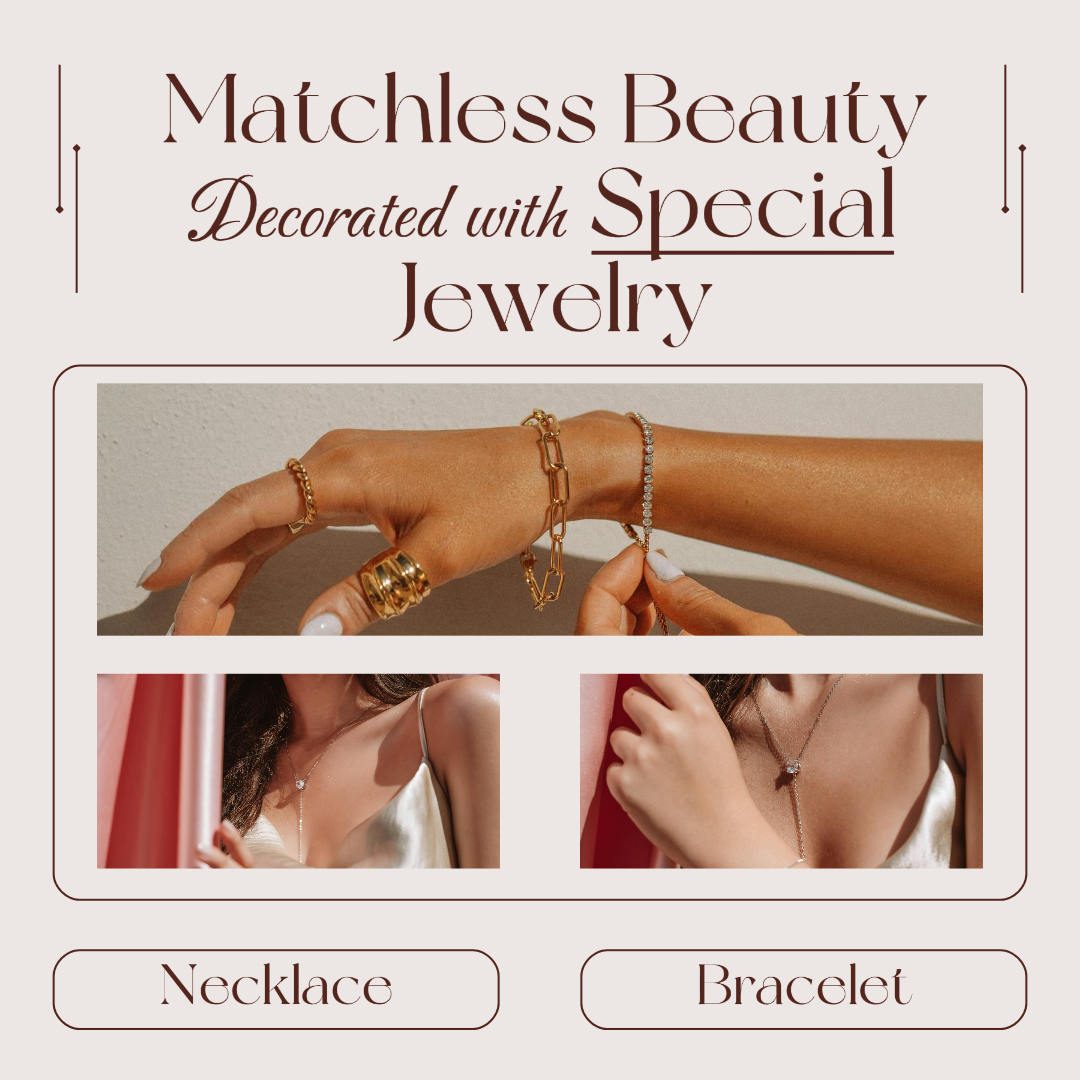 Marketing Jewelry Collection Instagram Post bracelet & Necklace Brown