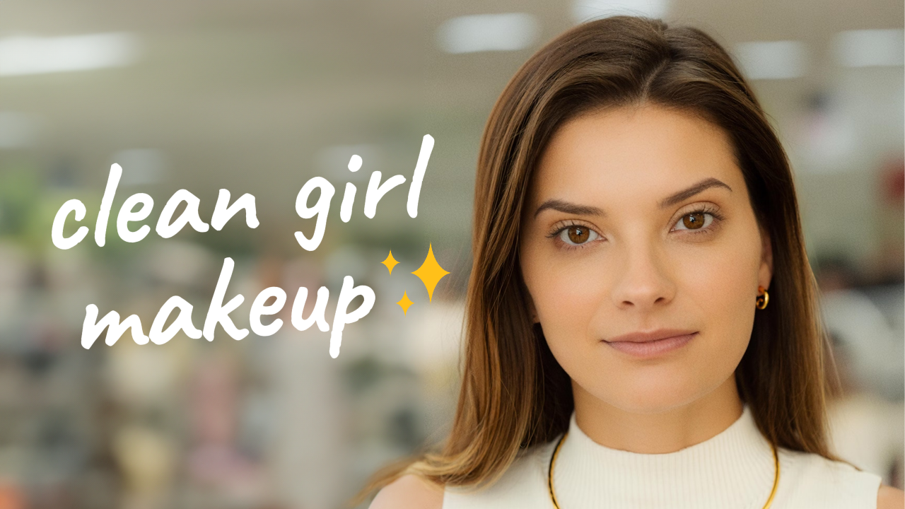 Youtube Thumbnail - Vlog - Clean Girl Makeup