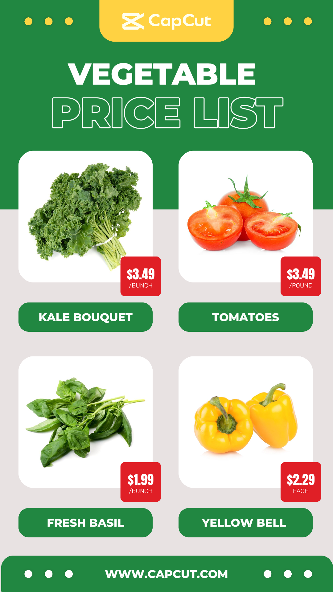 Daftar Harga Sayuran Makanan Kisah Instagram