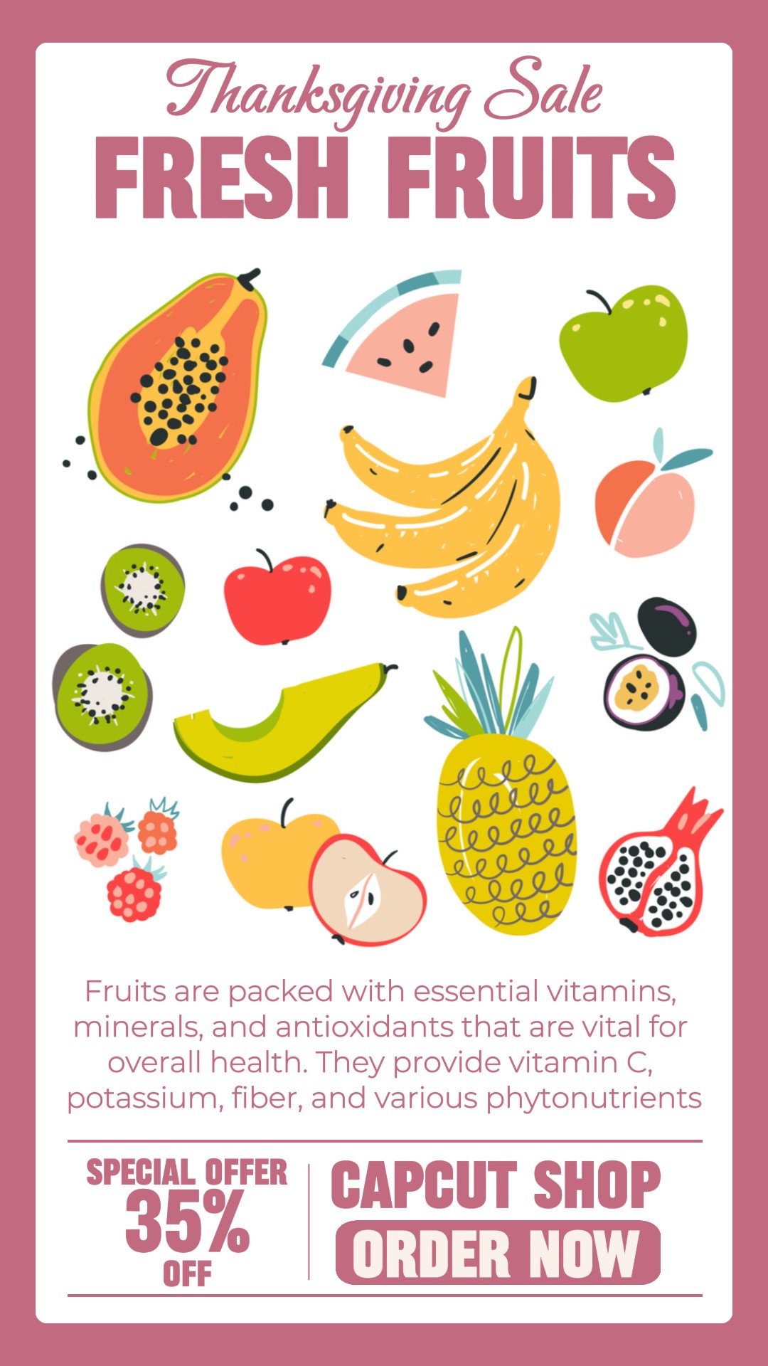 Kisah Instagram Penjualan Buah Segar Thanksgiving