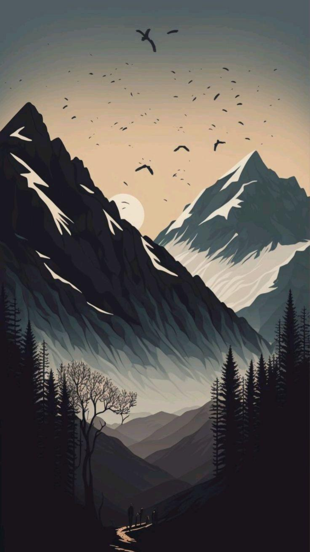 Wallpaper Creative Poster Mountain