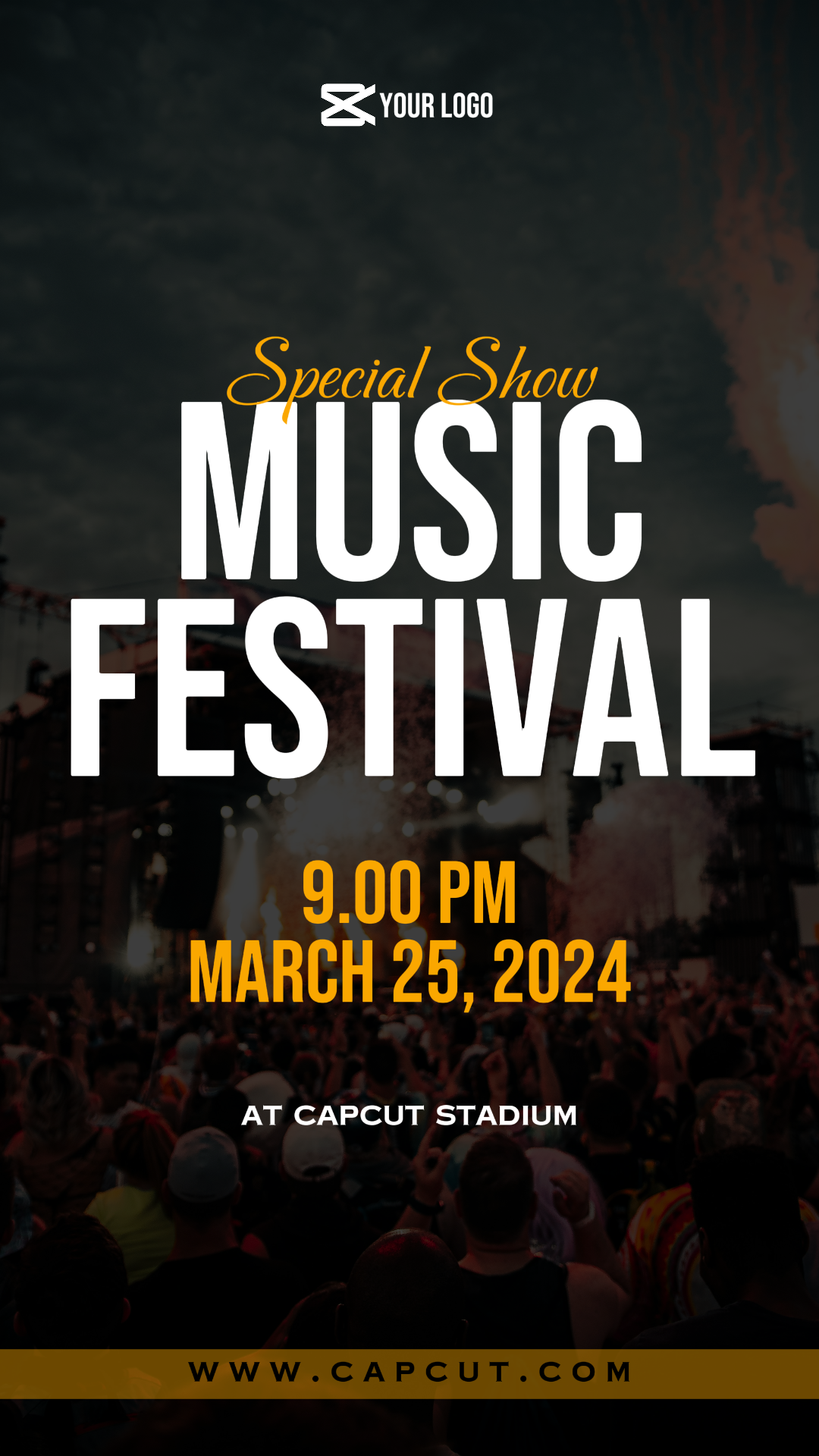 Festival De Música De Entretenimiento Instagram Story Black