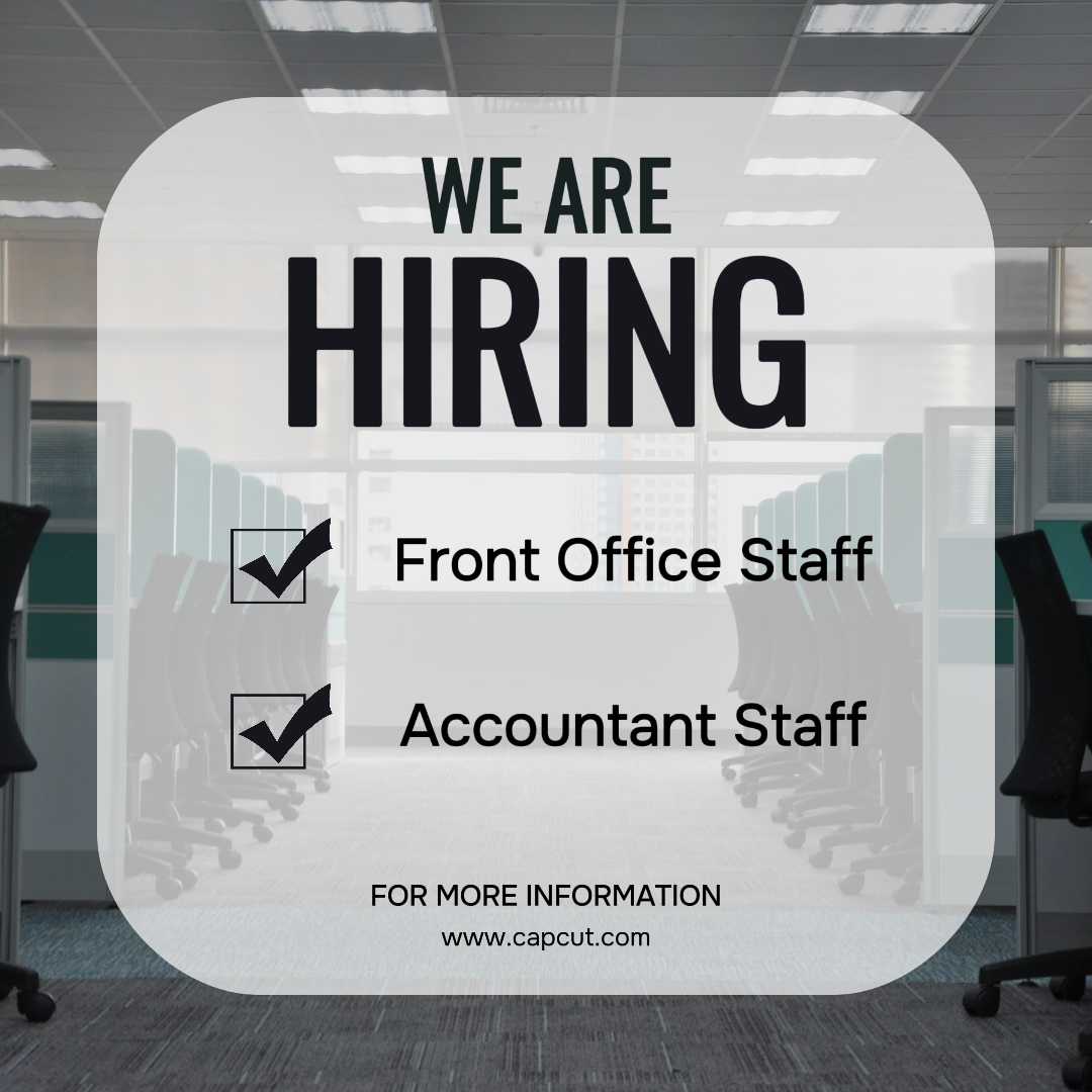 Business and Office Marketing Poster Instagram Post Estamos contratando funcionários do escritório