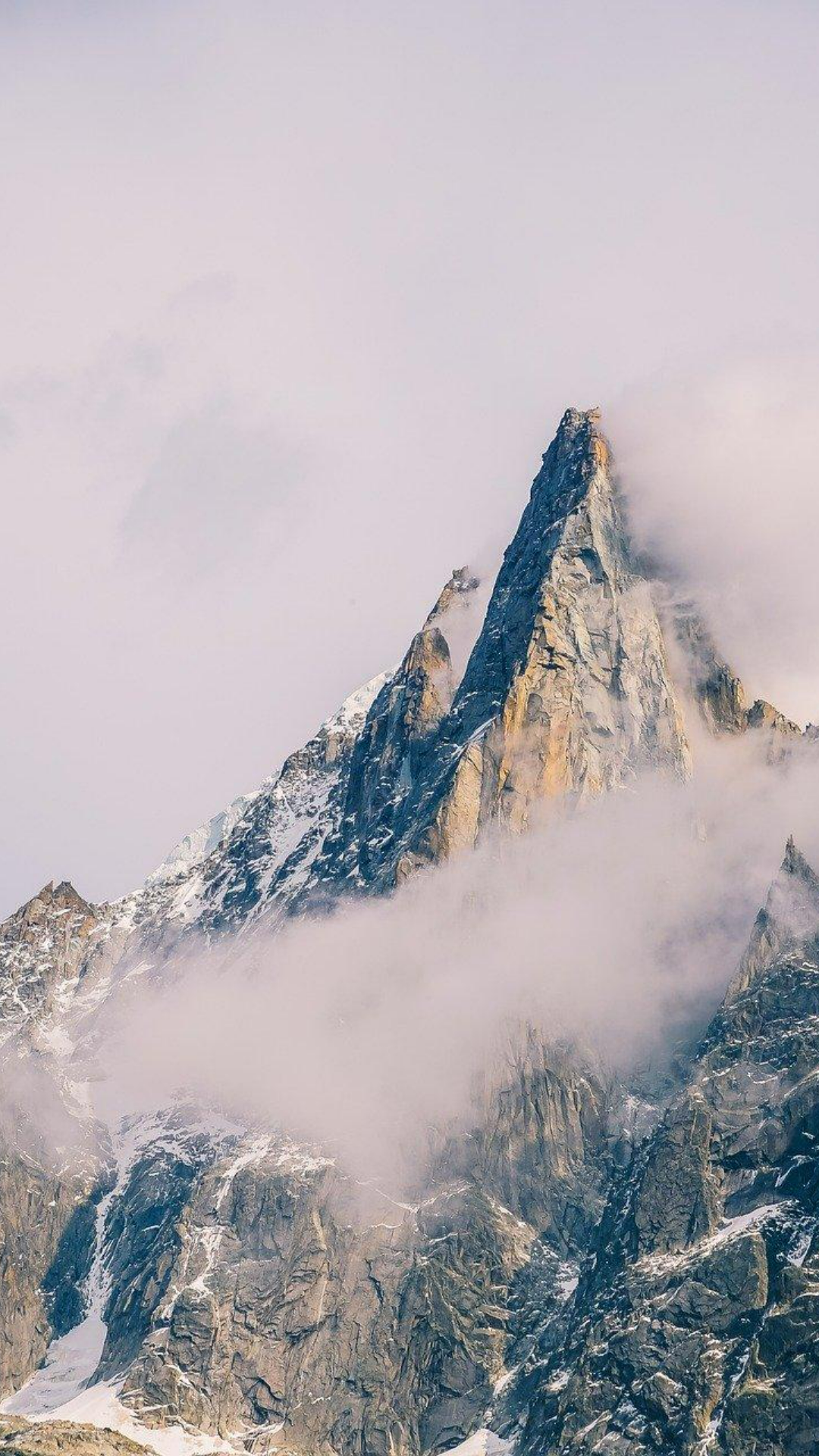 Wallpaper creative poster mountain and clouds