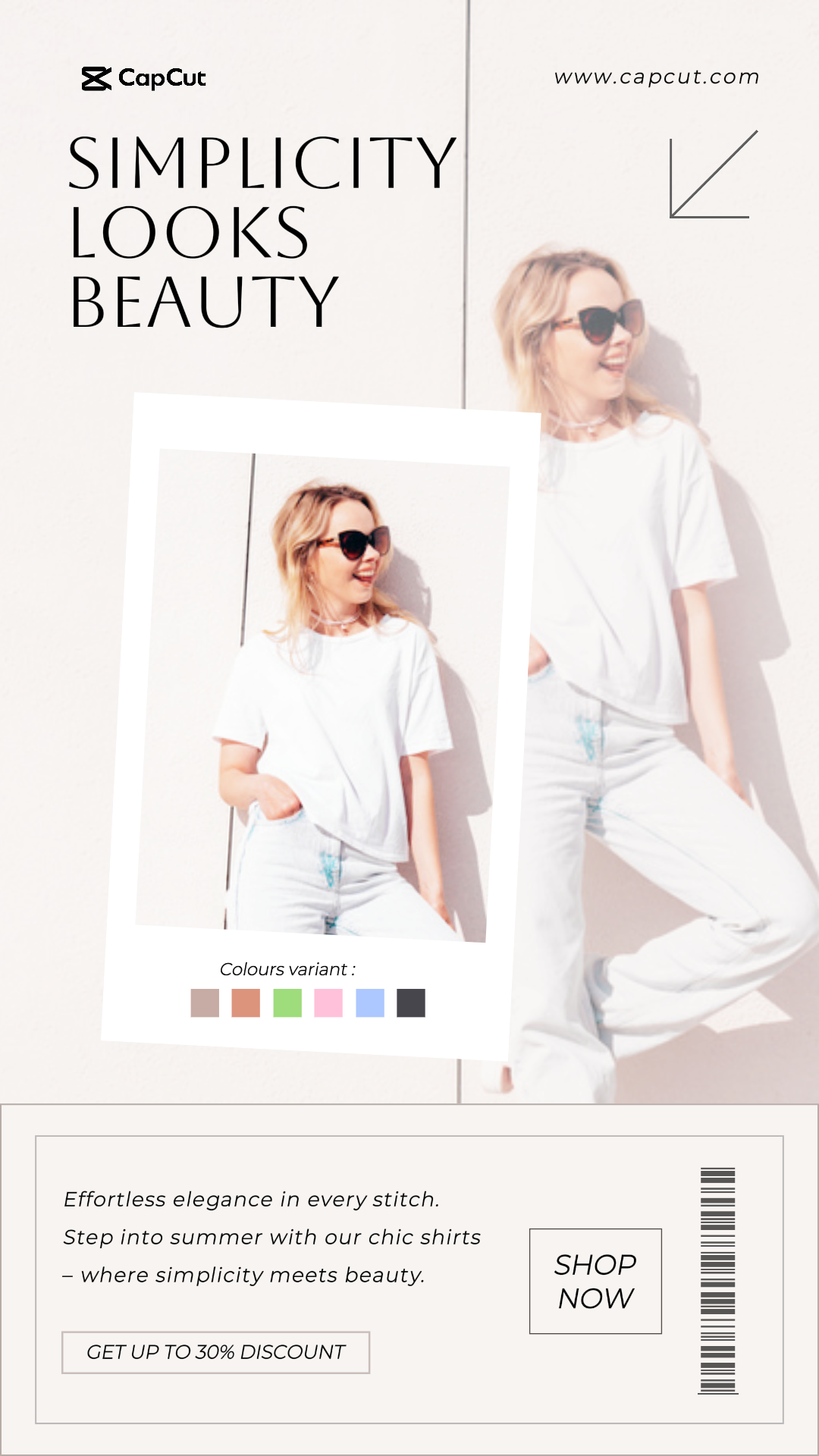 Poster Pemasaran Pakaian dan Sepatu Instagram Story White Polaroid Modern 