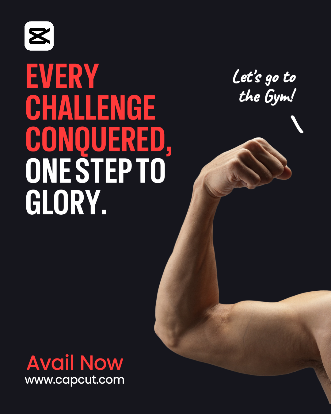 Minimal Design Let's go to the Gym - Instagram Poster