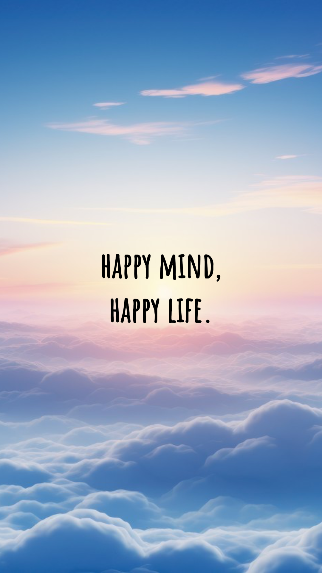 Wallpaper kreatif poster awan gaya motivasi matahari terbit