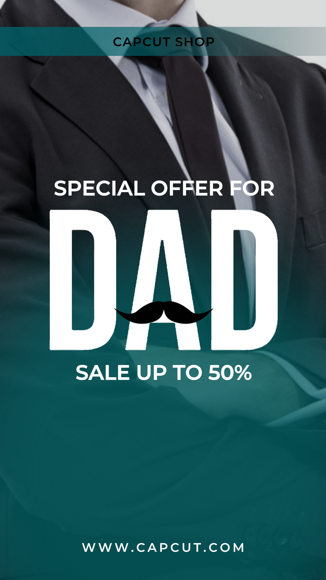 Father's day Marketing Poster TikTok Post Gradient Blue Sale For Dad
