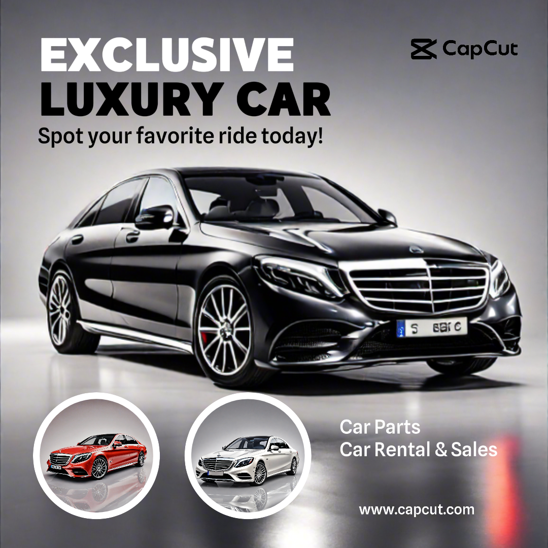 Cars - Marketing Poster Luxury Car Instagram Post Black