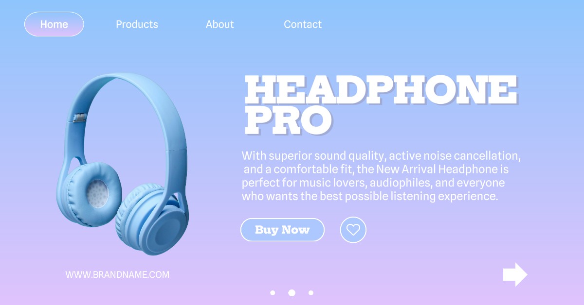 Halaman Pendaratan Promosi Elektronik Headphone