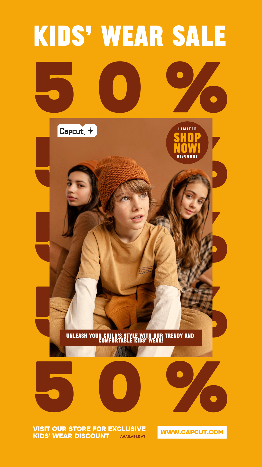 Ton in Ton - Marketing-Poster, Rabatt, Instagram Story, ORANGE-RED-WHITE