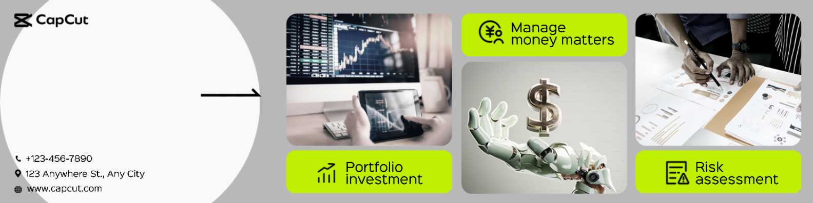 Exibição bancária comercial financeira Minimalista