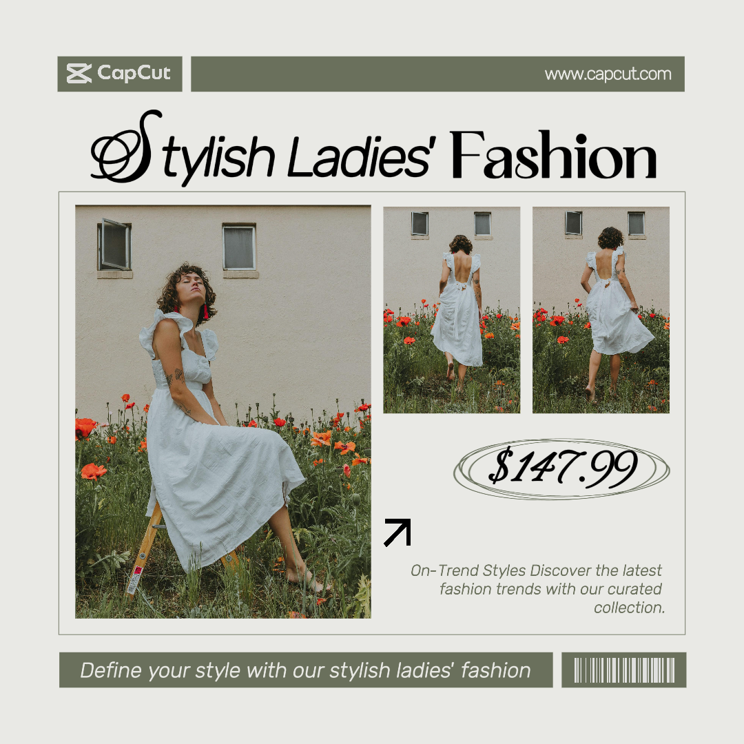 Colagem minimalista - Poster de marketing Post no Instagram Roupas e sapatos