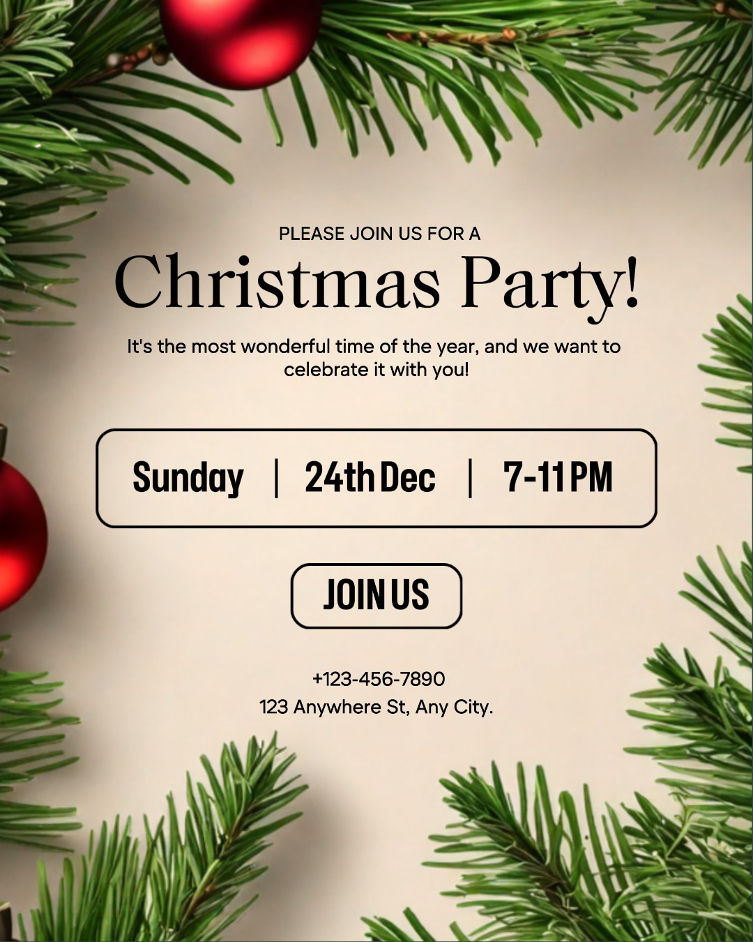 Potret Instagram Undangan Pesta Natal