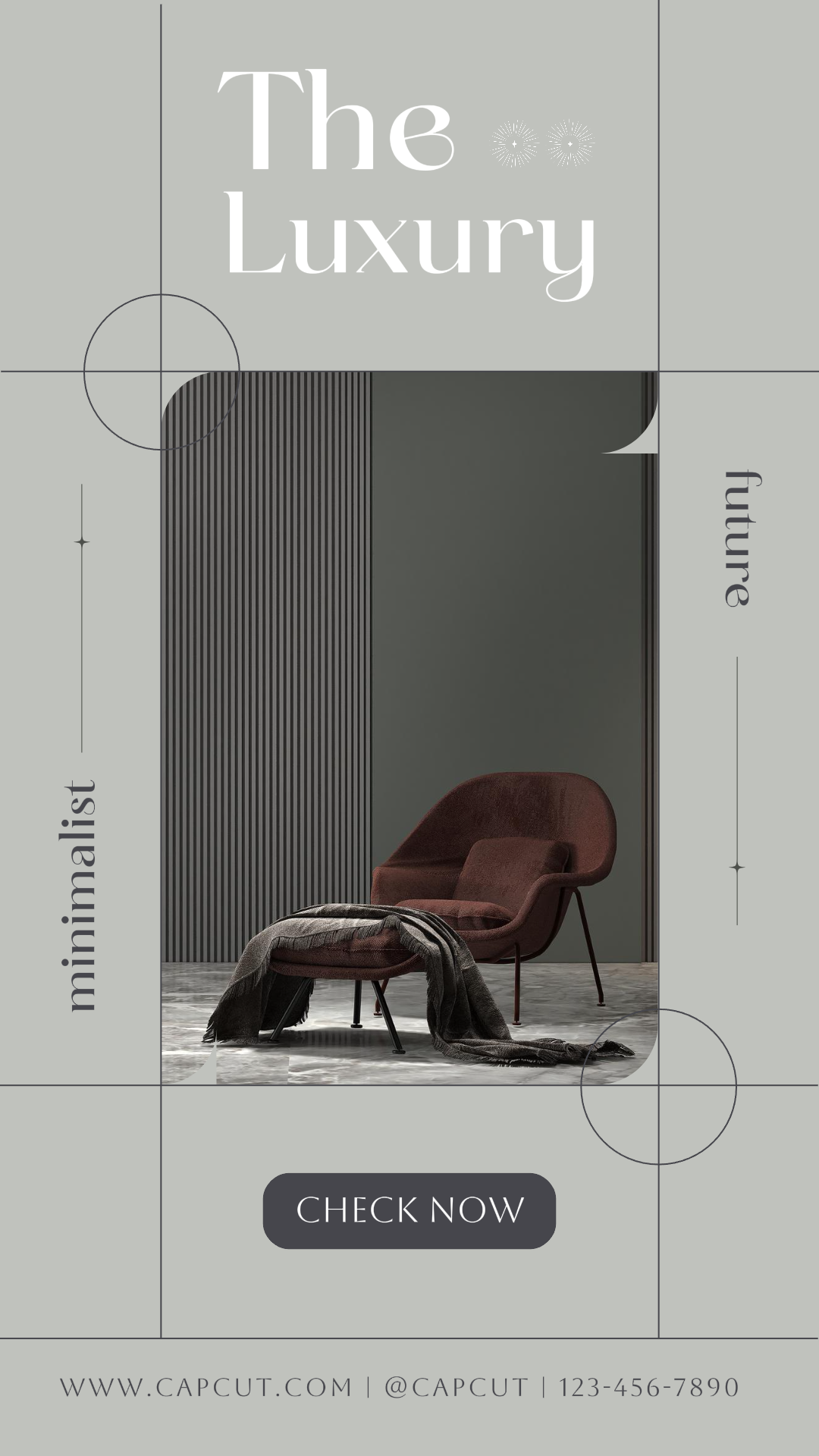 Luxury Chair Promotion Marketing Instagram Story Minimalist grey