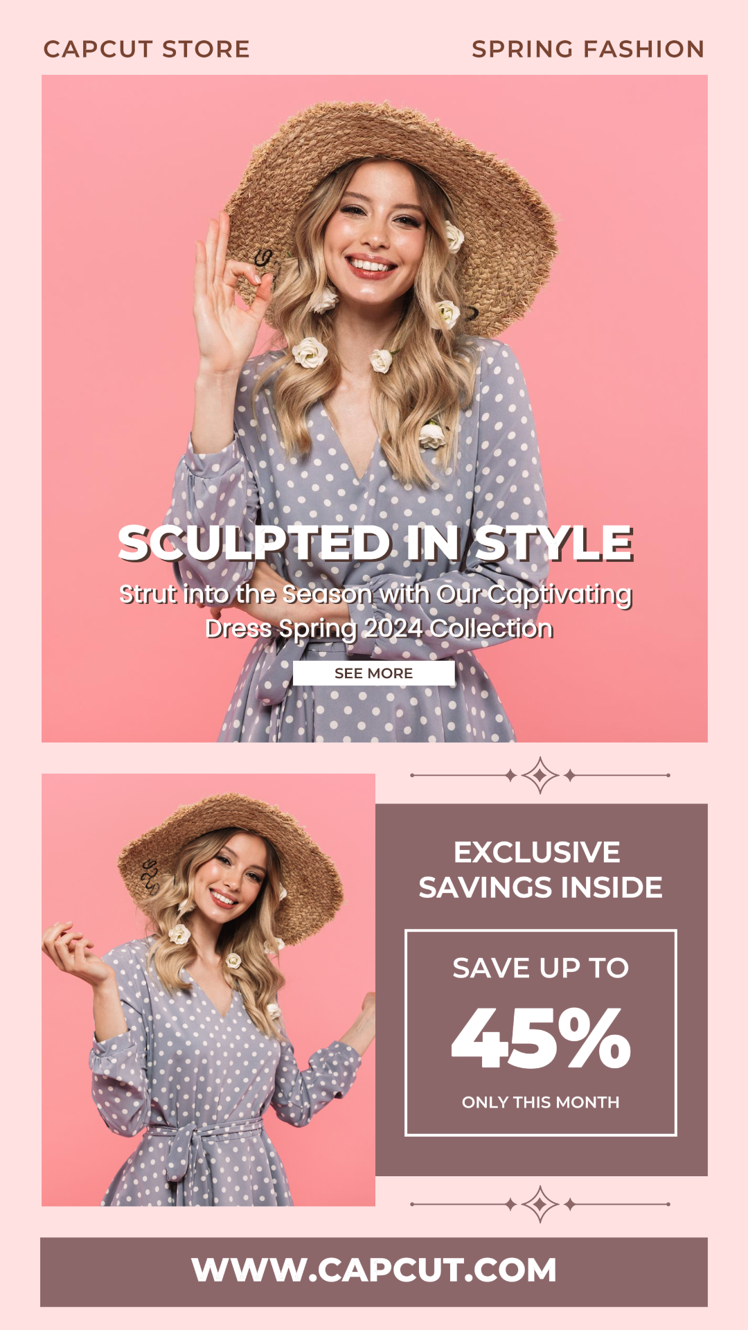 2024 Moda Primavera Vestido Rosa Promoción Minimalista