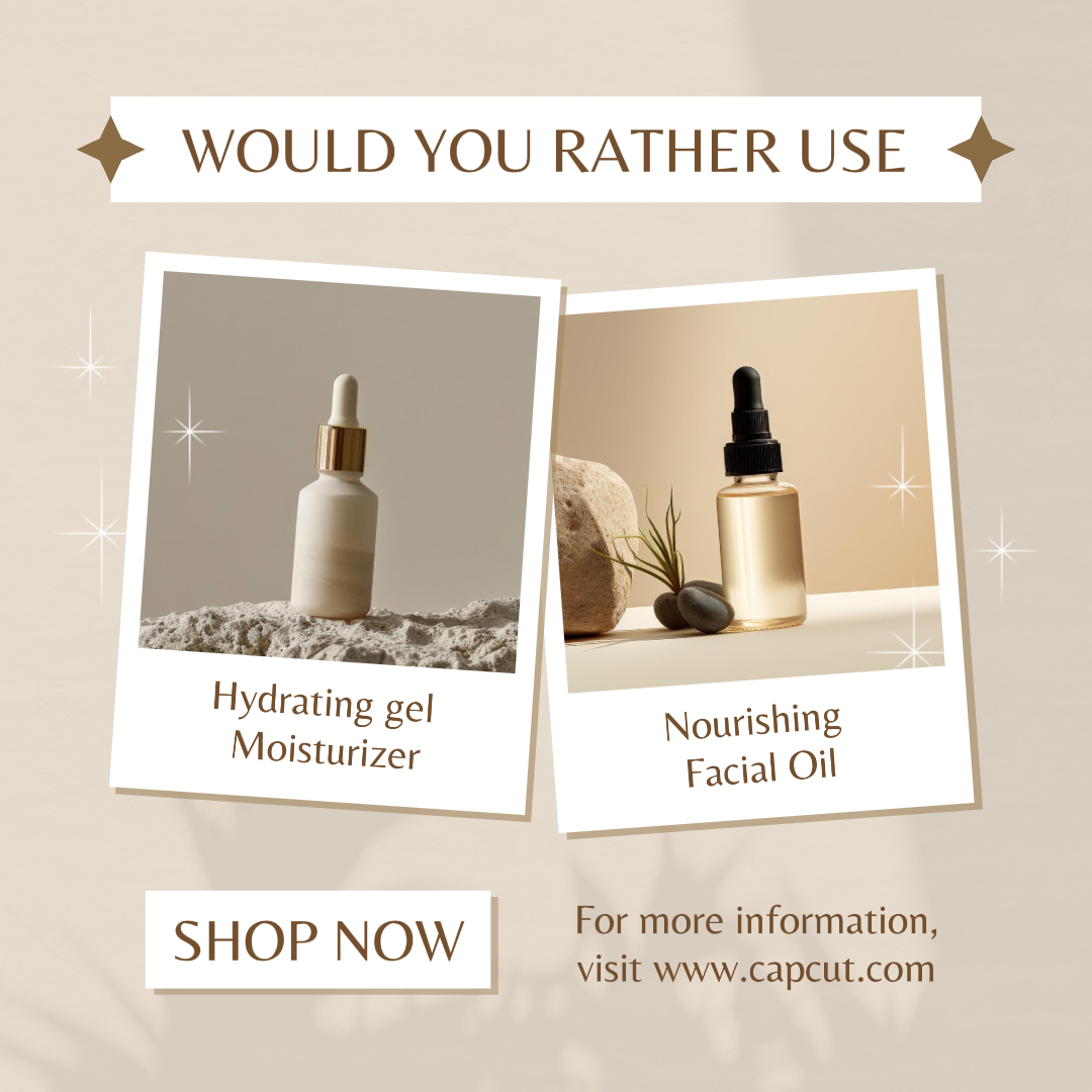 Beauty Care Marketing Poster Würden Sie lieber Instagram Post Beige Delicate Style